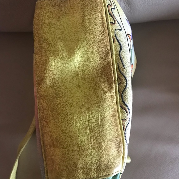 Great American Leather works Purse Handbag Floral Painted Leather - Picture 10 of 10